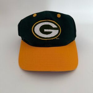 VINTAGE 1990s GREEN BAY PACKERS LOGO 7 SNAPBACK CAP